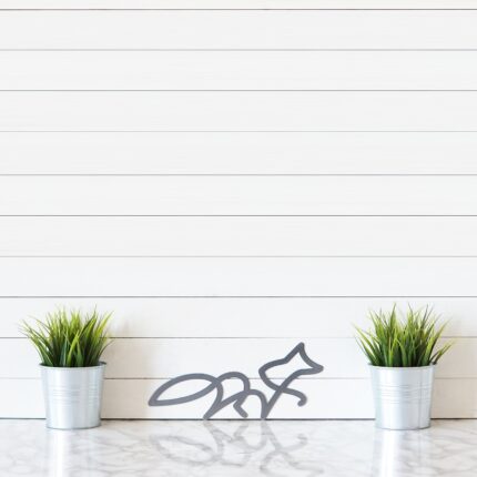 Line Fox Sign | Fox Wall Art | Metal Fox | Wall Decor | Metal Wall Art | Rustic Wall Art | Kitsune Art